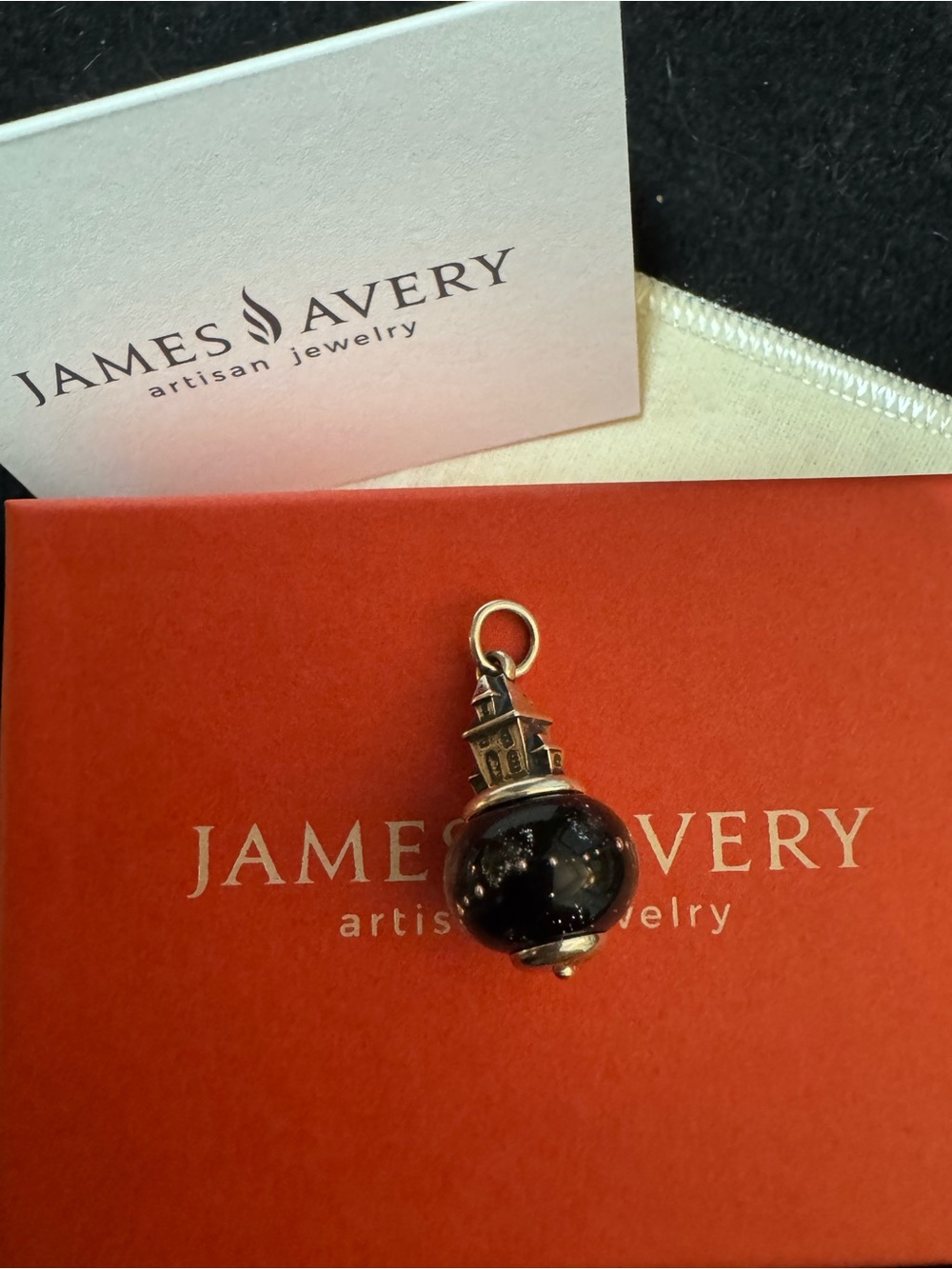 James Avery Retired Haunted House Art Glass Finial Charm *New, Uncut Loop*